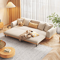 实木折叠功能沙发床一体可伸缩现代简约日式小户型客厅抽拉罗汉床