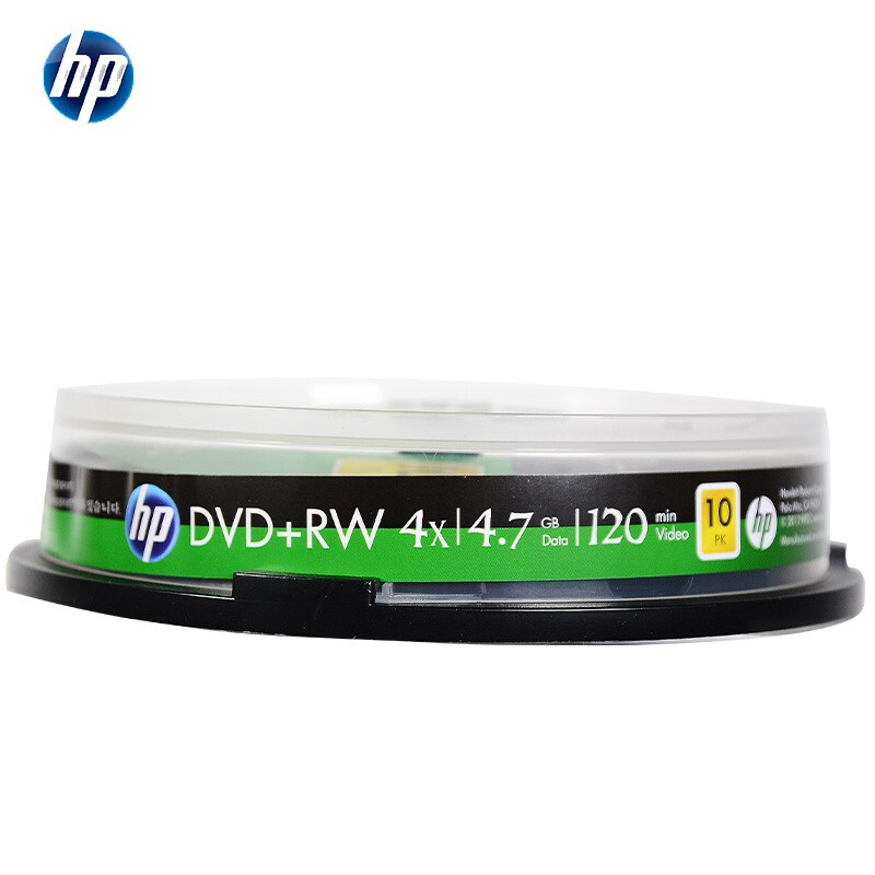 惠普（HP） DVD+RW可擦写 光盘/刻录盘 空白光盘 4速4.7GB 桶装10片