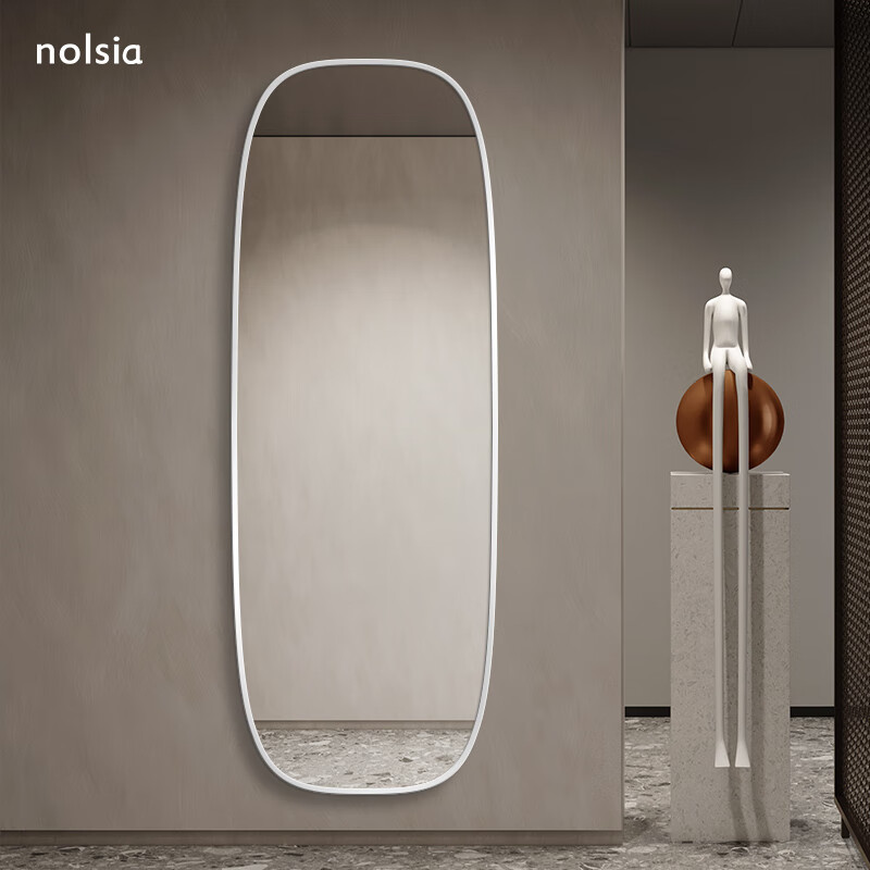 nolsia 法式家用墙面全身试衣镜壁挂式卧室墙上ins风装饰落地穿衣镜挂墙 防爆5mmXD级冰玻银镜+铝框 600mm*1700mm