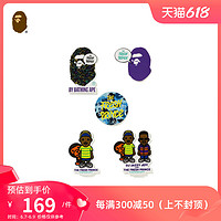 BAPE ×The Fresh Prince联名猿人头卡通图案贴纸套组182925F