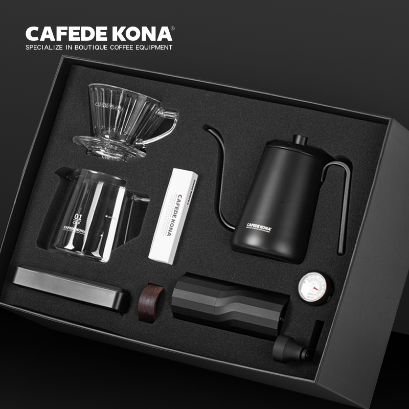 CAFEDE KONA手冲咖啡壶套装手冲壶磨豆机滤杯分享壶咖啡器具礼盒