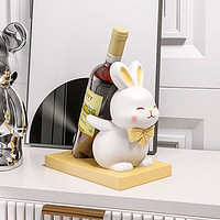 缔晶兔子创意红酒架家居客厅酒柜摆件乔迁之喜搬家礼物装饰新居礼品 欢乐兔酒架-黄色