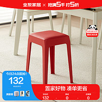 全友家居凳子家用餐凳客厅餐厅凳软包座面可叠放高脚凳DX115080 塑料凳A(1包4个)
