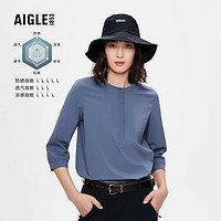 AIGLE艾高2023年春夏新品女士凉爽透汽UPF50+防紫外线七分袖衬衫