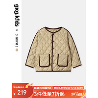 gxg.kids童装儿童羽绒服23秋冬新款轻薄短款男女童外套 卡其色 110cm