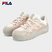 FILA 斐樂 斑斕鞋ROSETTA女鞋板鞋2023秋新款面包厚底鞋復古休閑鞋 奶白/淺粉-GP 37.5