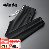 Walker Shop品牌运动裤男男士休闲裤修身小脚裤百搭束脚裤 黑色 M