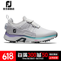 Footjoy高尔夫球鞋女士FJ 23新款有钉鞋HyperFLex golf球鞋轻量防泼水 白/紫/蓝 98170 5=35码