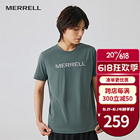 迈乐（Merrell）速干t恤男士户外跑步健身训练吸湿排汗透气弹力宽松舒适短袖上衣 MC2239004-3浅军绿 2XL
