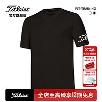 Titleist泰特利斯高尔夫服装男士短袖23夏季FIT-TRAINING男装舒适运动T恤 黑色 M