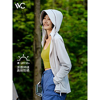 VVC 防曬衣服女士夏季冰絲防紫外線短外套披肩外套 淺灰色