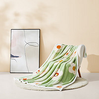 LOVO家纺盖毯沙发毯子绒毯毛毯保暖柔双层绒毯 花与布兰妮双层暖绒毯(绿色) 150*200cm