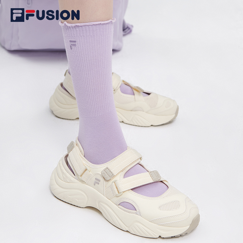 FILA FUSION斐乐潮牌高腰袜女子2023夏新款时尚休闲运动袜长筒袜