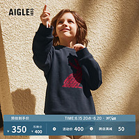 AIGLE艾高2023年春季新品M55028儿童运动户外时尚圆领卫衣 海军蓝 M55028/857 12A