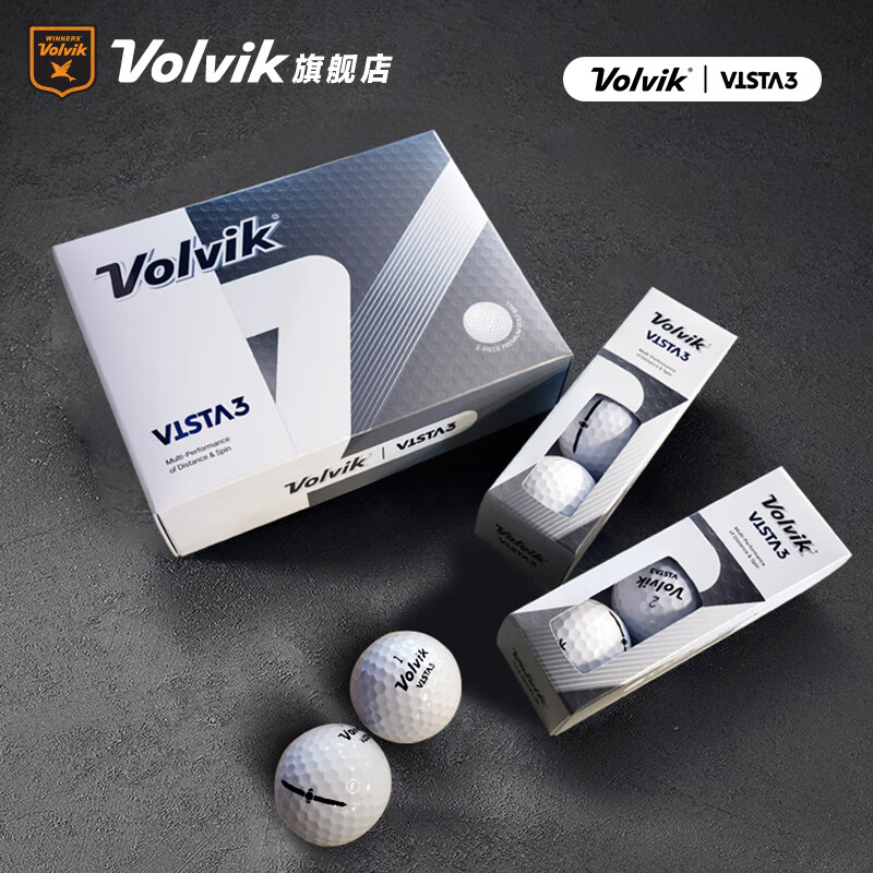 VOLVIK沃维克高尔夫球标准款12粒装光面三层球VISTA3白色volvikgolf比赛 标准款12粒装白色