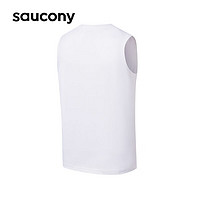 Saucony索康尼运动背心男23年夏季新款透气健身无袖上衣旗舰运动短袖 白色-1 S（165/88A）