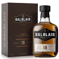 Balblair 巴布莱尔 单一麦芽苏格兰威士忌 英国原装进口洋酒 巴布莱尔18年