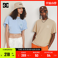 DC SHOES DCSHOES 23夏季新款刺绣LOGO上衣简约合身圆领情侣短袖T恤