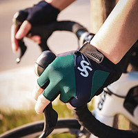思帕客（Spakct）夏季自行车骑行手套减震短指公路车山地车手套 天罡 常青绿XL