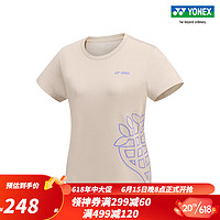 YONEX/尤尼克斯 16671CR/16674CR 2023SS自然环保系列情侣款运动T恤yy 沙滩米黄色（女款） L