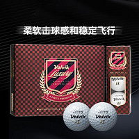 VOLVIK高尔夫彩球LUXURY四层水晶光面12粒职业比赛礼物礼盒用品 白色