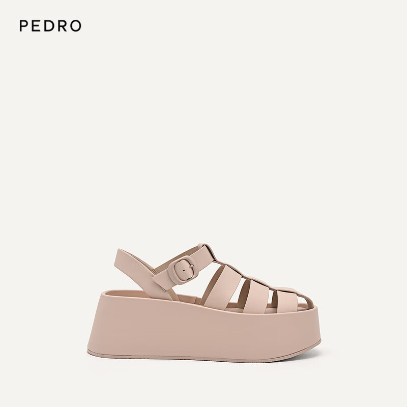 Pedro凉鞋23夏季新款女鞋编织厚底罗马凉鞋PW1-46680006 肉色 35