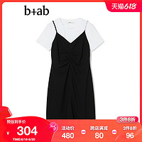 b+ab 女装两件套连衣裙秋季时尚T恤吊带短裙套装2U6213