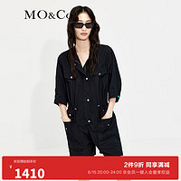 MO&Co. 摩安珂 2023夏新品工装连体裤休闲裤MBC2JPS007 黑色 S/160