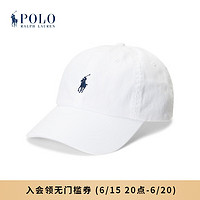 Polo Ralph Lauren 拉夫劳伦男女同款 经典款棉质棒球帽RL52486 100-白色 ONE