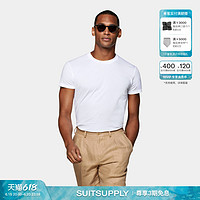 SUITSUPPLY -白色比马棉圆领男士短袖T恤