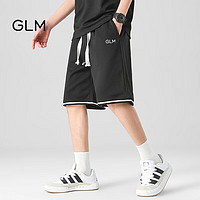 GLM森马集团品牌短裤男大码百搭韩版休闲运动五分篮球裤 黑色 L