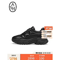 ASH男女同款2023新款AIR系列复古增高低帮休闲运动鞋老爹鞋小白鞋 黑色 37