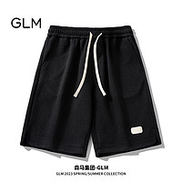 GLM森马集团品牌短裤男士夏季透气运动休闲潮流百搭五分裤 黑色 L