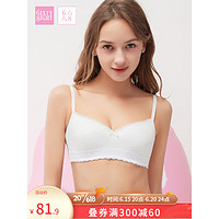 6IXTY8IGHT 68内衣女网纱蕾丝上托无钢圈甜美小胸聚拢文胸BR12570 8S3米白色 80B