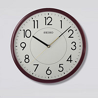 SEIKO日本精工时钟家用免打孔挂墙钟表14英寸简约智慧夜光客厅卧室挂钟