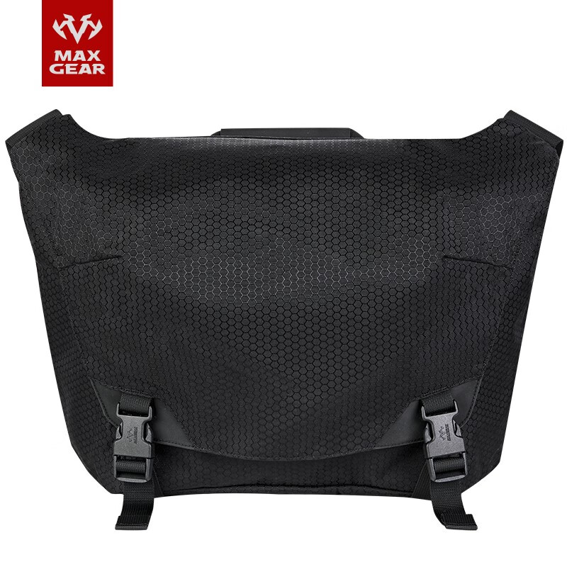 MAXGEAR飞廉通勤斜挎包男士大容量休闲包单肩包尼龙防泼水耐磨包 魔黑