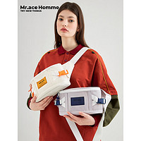 Mr.ace Homme-mrace油炸系列潮牌胸包女休闲男生单肩包运动日系腰包斜挎包 灰