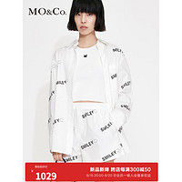 MO&Co.2023夏季新品SMILEY联名系列标语印花廓形衬衫MBC2SHTT07 本白色 XS/155
