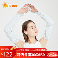 UV100防晒手套女户外骑行冰丝防紫外线护袖护臂袖套露指手套冰袖23356 极简灰-遮蔽率99.23 % M