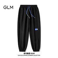 GLM森马集团品牌休闲裤男直筒宽松美式潮流束脚韩版男裤子 黑色 L