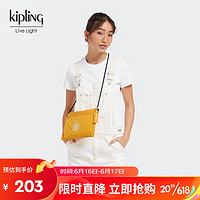 Kipling女款轻便帆布时尚百搭潮流休闲单肩手提包斜挎包RAGU 黄底白色方点