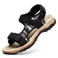 德尔加多（Delocrd）夏季男士大码凉鞋轻便透气耐磨潮流百搭沙滩鞋子 黑色 41