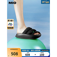 MIO 米奥（鞋） 米奥2023夏季纯色高跟拖鞋时髦舒适镂空鱼嘴舒芙蕾摇摇鞋女鞋 黑色 39
