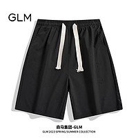 GLM森马集团品牌短裤男士夏季薄款青年百搭宽松休闲五分裤 黑色 XL