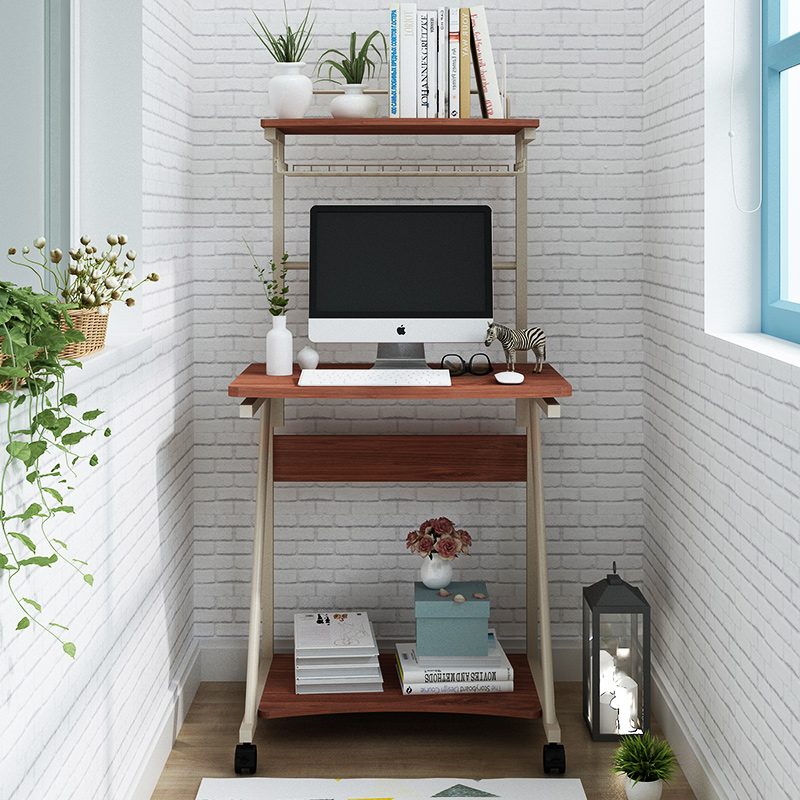 云客电脑桌台式家用迷你可移动置物架书桌卧室小户型简易桌子70cm