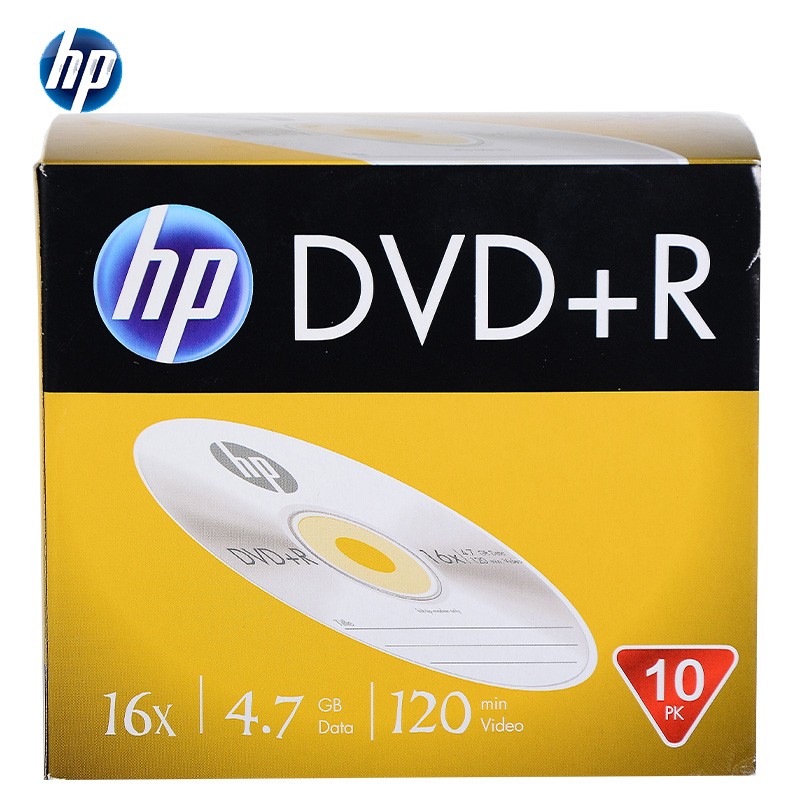 惠普（HP） DVD+R 光盘/刻录盘 空白光盘 16速4.7GB 盒装10片