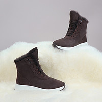 COZY/RICH STEPS联名款冬季新款羊皮毛一体女靴 37 巧克力色