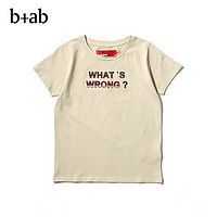 b+ab 女装短袖T恤休闲潮流撞色字母标语印花S0534J