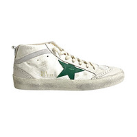 GOLDEN GOOSE Mid Star 男士中帮白色绿星做旧板鞋脏脏鞋
