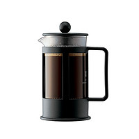bodum 法压壶手冲滤压咖啡壶丹麦波顿玻璃咖啡壶便携家用打奶泡 黑色350ML（1783-01）塑料十字盘